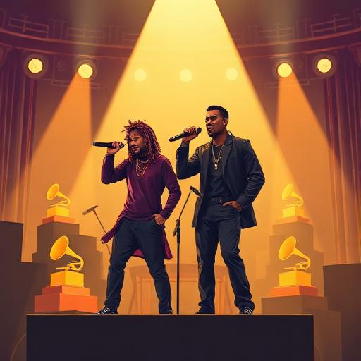 Imagine articol despre Premiile Grammy 2026: Bad Bunny și Kendrick Lamar, vedetele serii