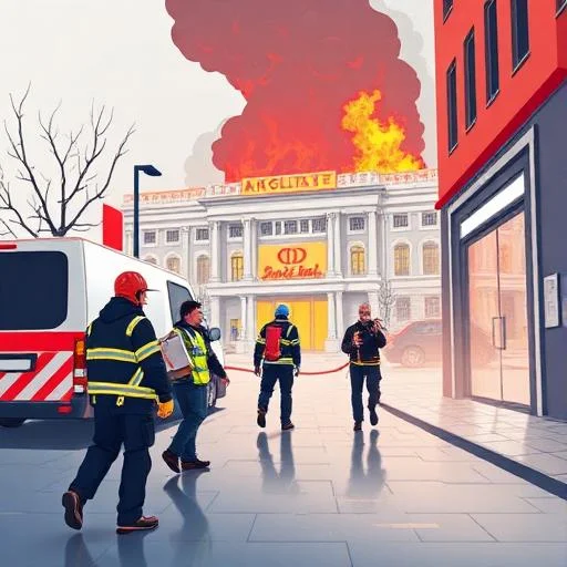 Incendiu la Primăria Oravița: Zece muncitori evacuați în siguranță