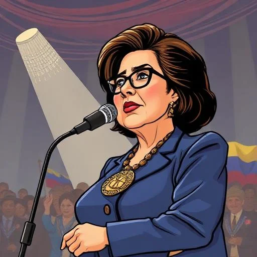 Imagine articol despre Liderul opoziției din Venezuela, María Corina Machado, își prezintă medalia Nobel lui Trump