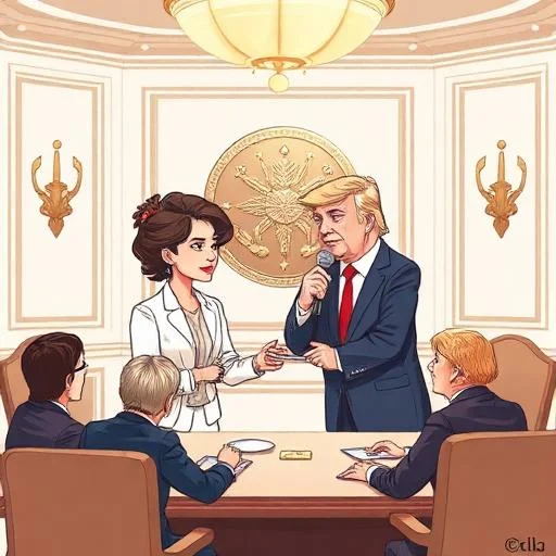 Imagine articol despre María Corina Machado îi oferă lui Trump medalia Nobel pentru Pace în cadrul unei întâlniri la Casa Albă