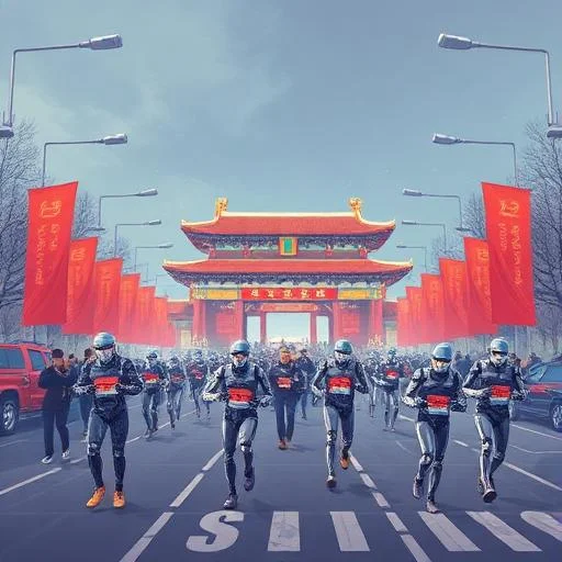 Maratonul din Beijing: Roboți umani la start